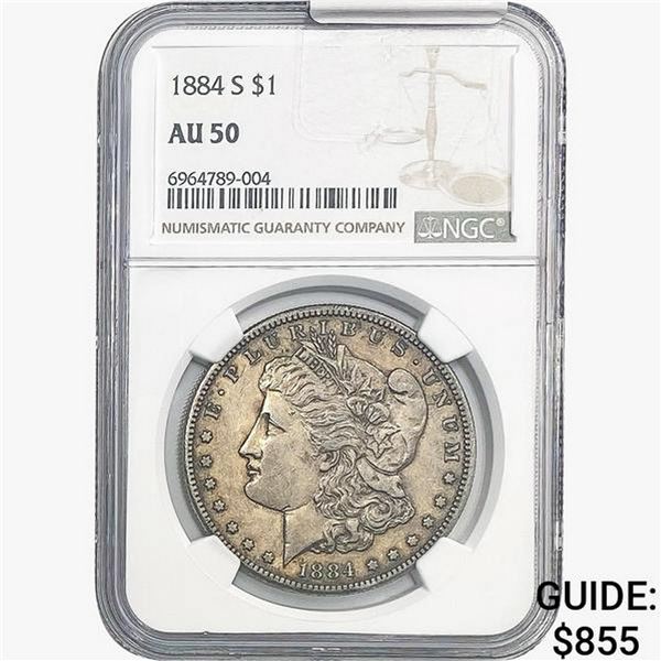 1884-S Morgan Silver Dollar NGC AU50