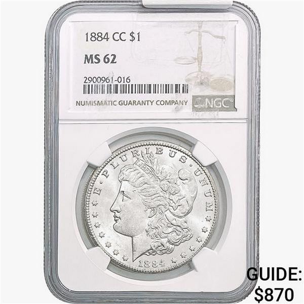 1884-CC Morgan Silver Dollar NGC MS62