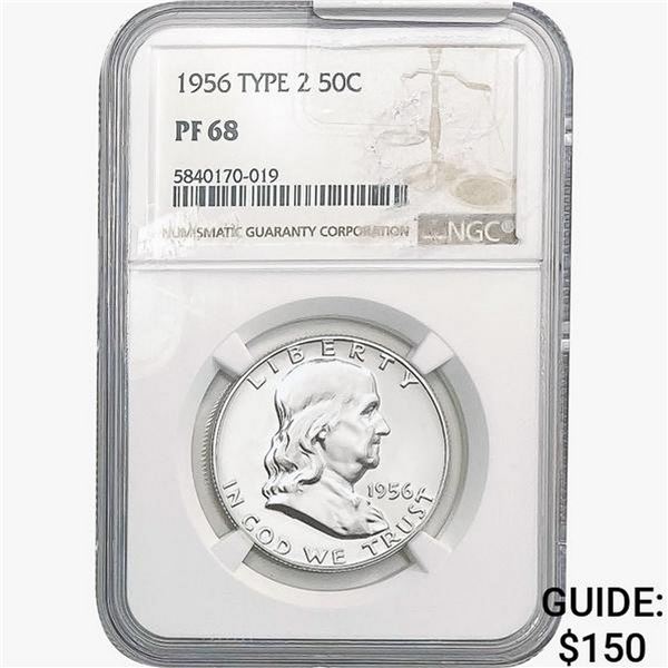 1956 Franklin Half Dollar NGC PF68 Type 2