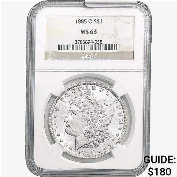 1885-O Morgan Silver Dollar NGC MS63