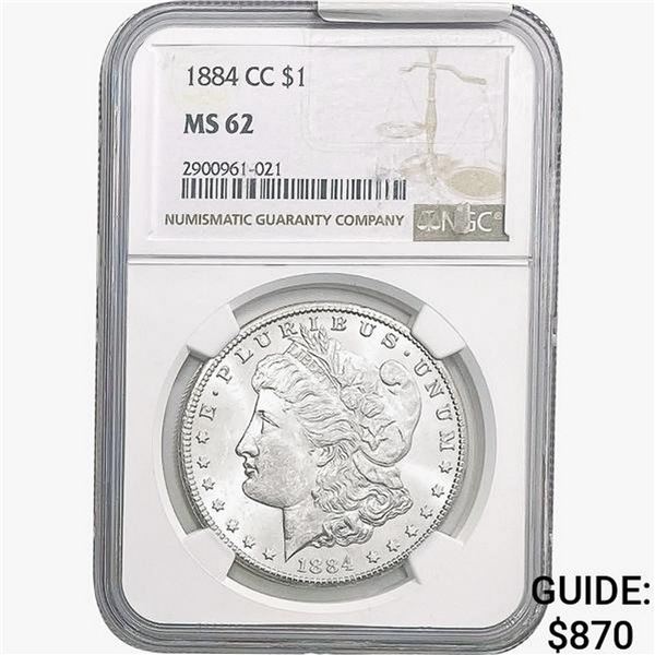 1884-CC Morgan Silver Dollar NGC MS62