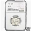 Image 1 : 1936 Washington Silver Quarter NGC MS65