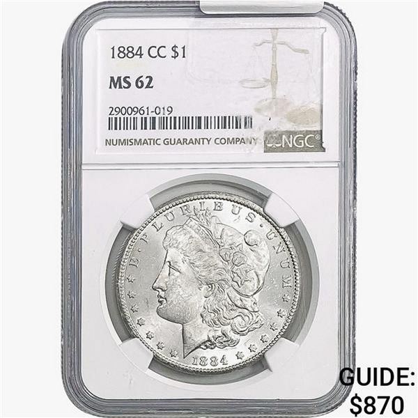 1884-CC Morgan Silver Dollar NGC MS62