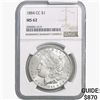 Image 1 : 1884-CC Morgan Silver Dollar NGC MS62