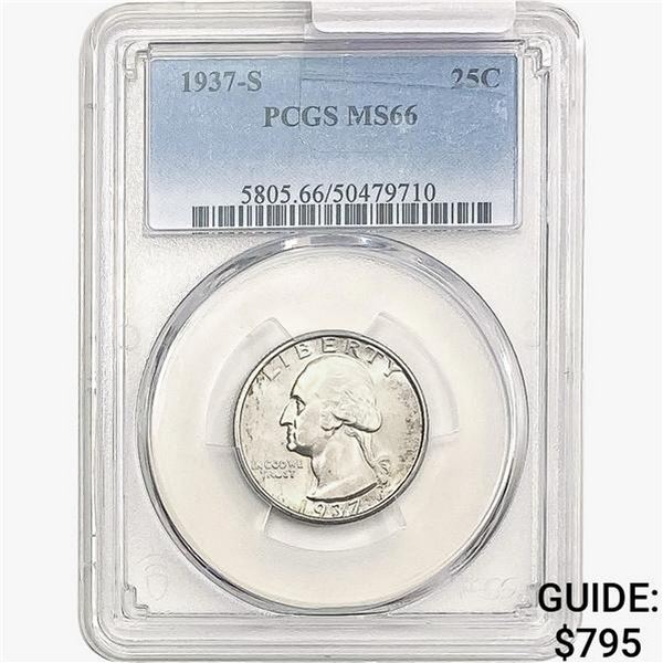 1937-S Washington Silver Quarter PCGS MS66