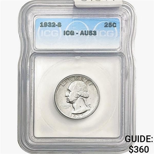 1932-S Washington Silver Quarter ICG AU53