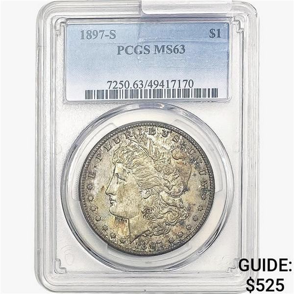 1897-S Morgan Silver Dollar PCGS MS63