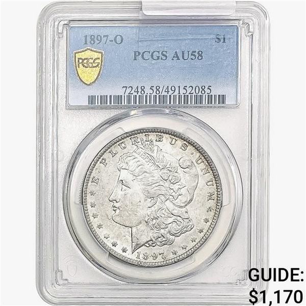 1897-O Morgan Silver Dollar PCGS AU58