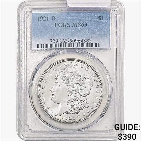 1921-D Morgan Silver Dollar PCGS MS63