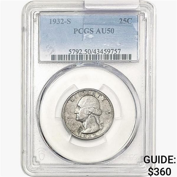 1932-S Washington Silver Quarter PCGS AU50