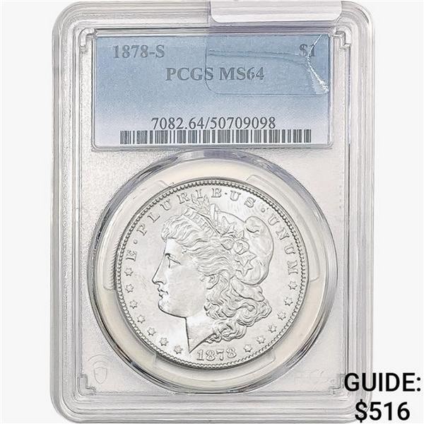 1878-S Morgan Silver Dollar PCGS MS64
