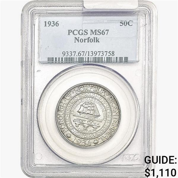 1936 Norfolk Half Dollar PCGS MS67