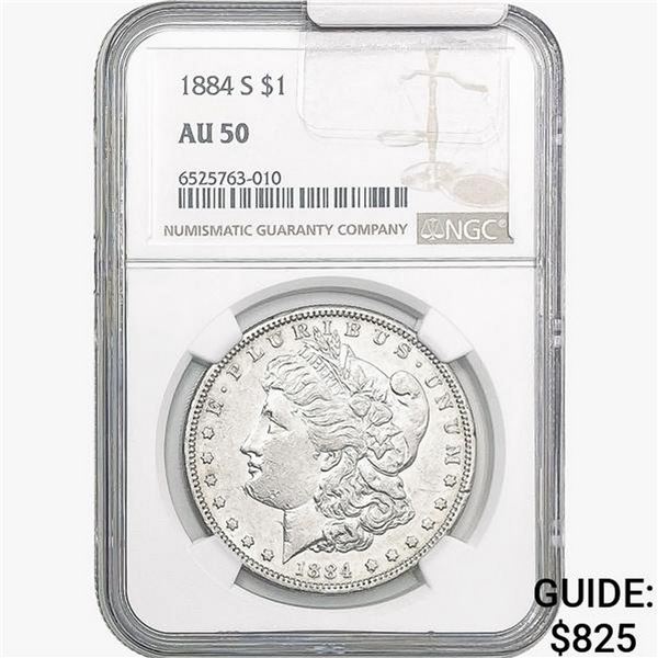 1884-S Morgan Silver Dollar NGC AU50