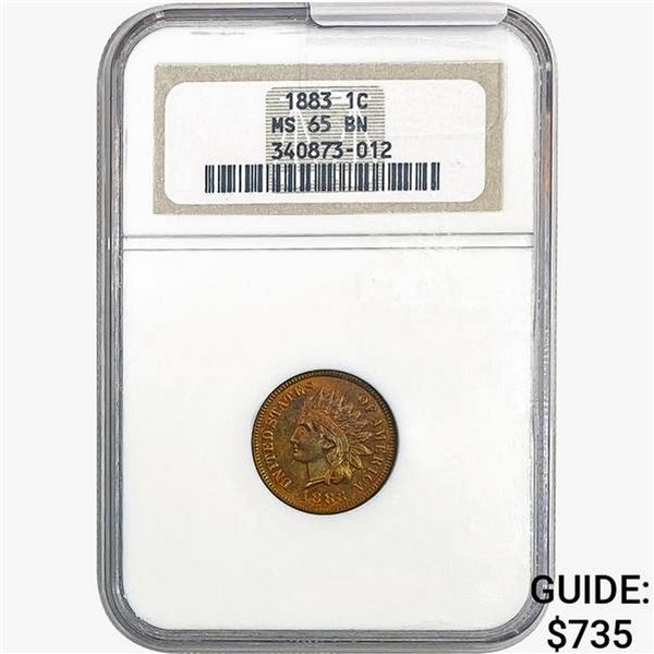 1883 Indian Head Cent NGC MS65 BN