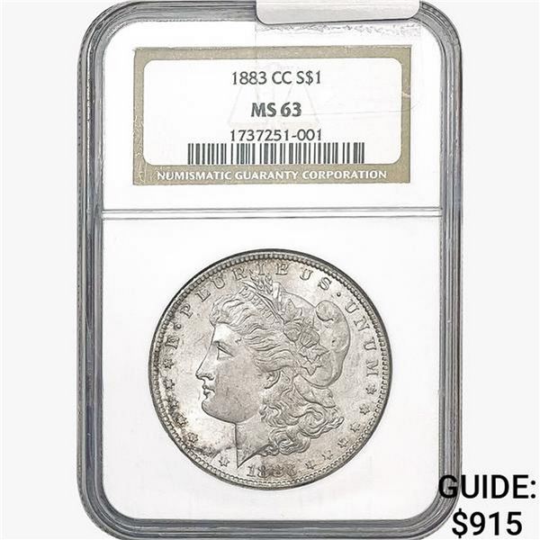 1883-CC Morgan Silver Dollar NGC MS63