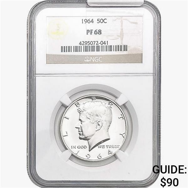 1964 Kennedy Half Dollar NGC PF68