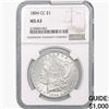 Image 1 : 1884-CC Morgan Silver Dollar NGC MS63