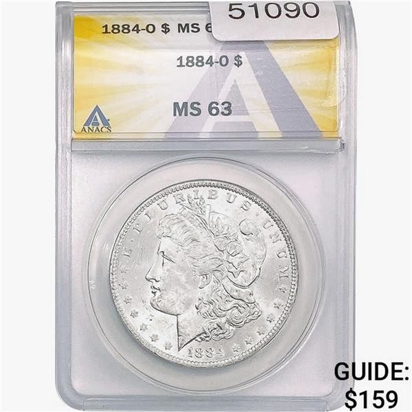 1884-O Morgan Silver Dollar ANACS MS63