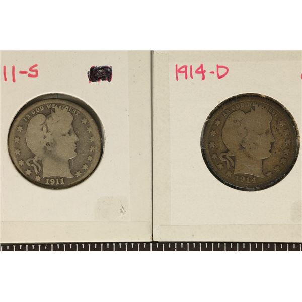 1911-S & 1914-D SILVER BARBER QUARTERS