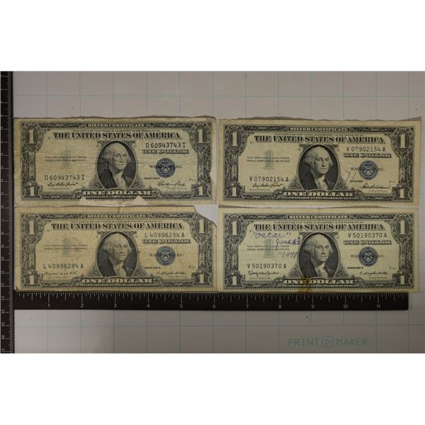 1935-E, 57, 57-A & 1957-B US $1 SILVER CERTS BLUE