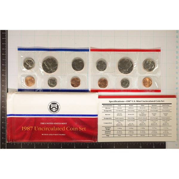 1987 US MINT SET (UNC) P/D (WITH ENVELOPE) AND