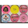 Image 2 : 6-50 CENT PLASTIC CASINO CAMING TOKENS: SPIRIT