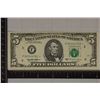 Image 1 : 1995 US $5 FRN GREEN SEAL STAR NOTE. CRISP UNC