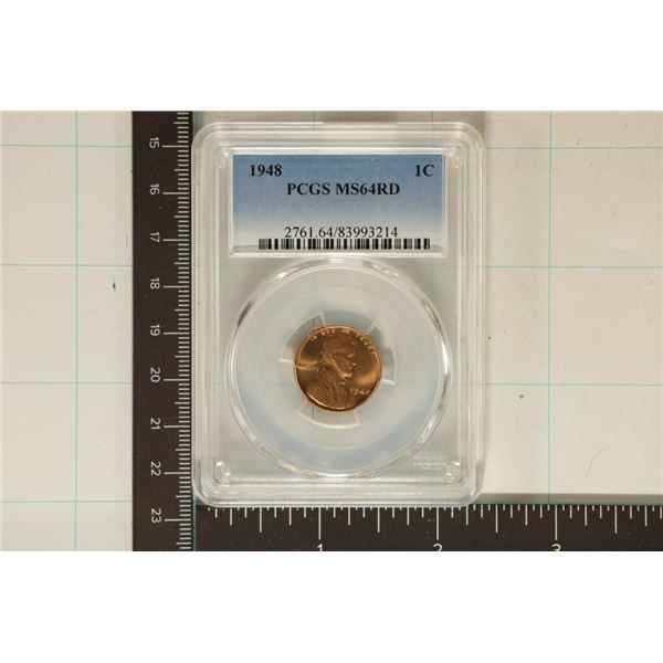 1948 LINCOLN WHEAT CENT PCGS MS64RD