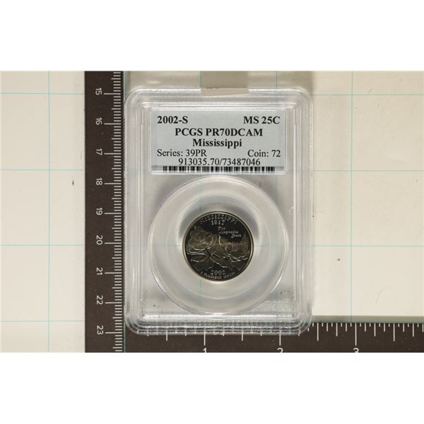 2002-S MISSISSIPPI QUARTER PCGS PR70 DCAM