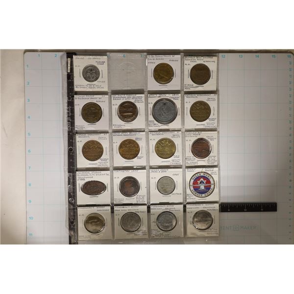 19 ASSORTED TOKENS: SAM'S TOWN, SPRUCE GOOSE &