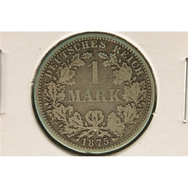 1875-A GERMAN SILVER 1 MARK .1606 OZ. ASW