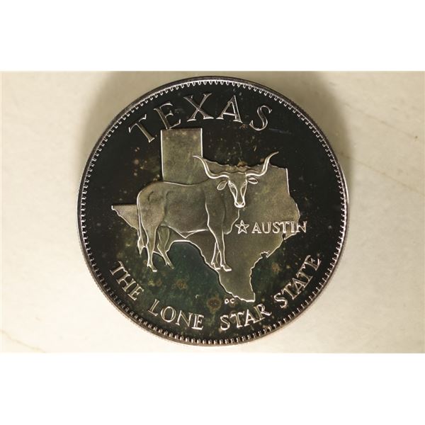 .51 OZ. PF STERLING SILVER TEXAS "THE LONE STAR