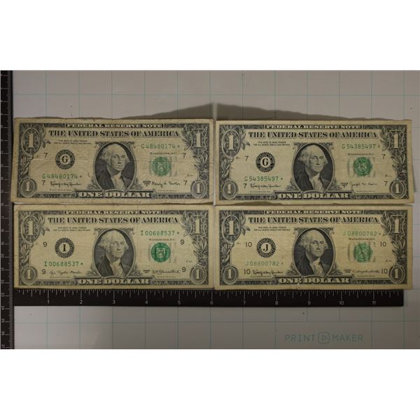 1963, 1963-A. 1963-B & 1977 US $1 FRN STAR NOTES