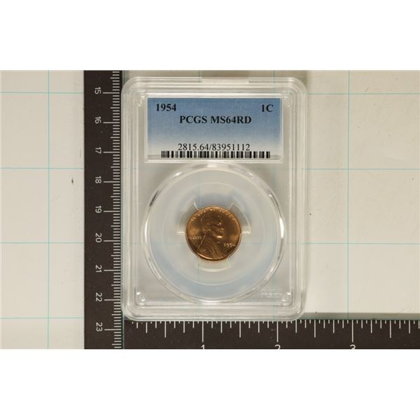 1954 LINCOLN WHEAT CENT PCGS MS64RD
