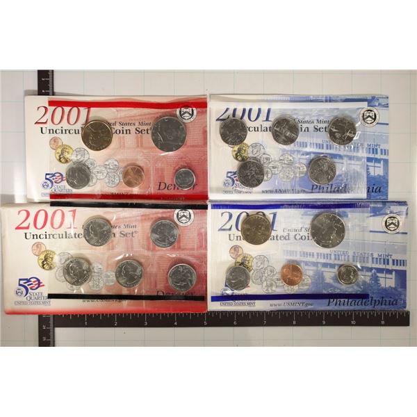 2001 US MINT SET (UNC) P/D (WITH ENVELOPES)