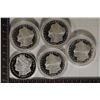 Image 1 : 5 PROOF REPLICAS OF MORGAN SILVER DOLLARS: 1964