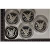Image 2 : 5 PROOF REPLICAS OF MORGAN SILVER DOLLARS: 1964