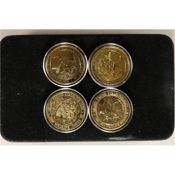 4 GRAND CASINO TOKENS: 1996 SERIES II, 1997 SERIES