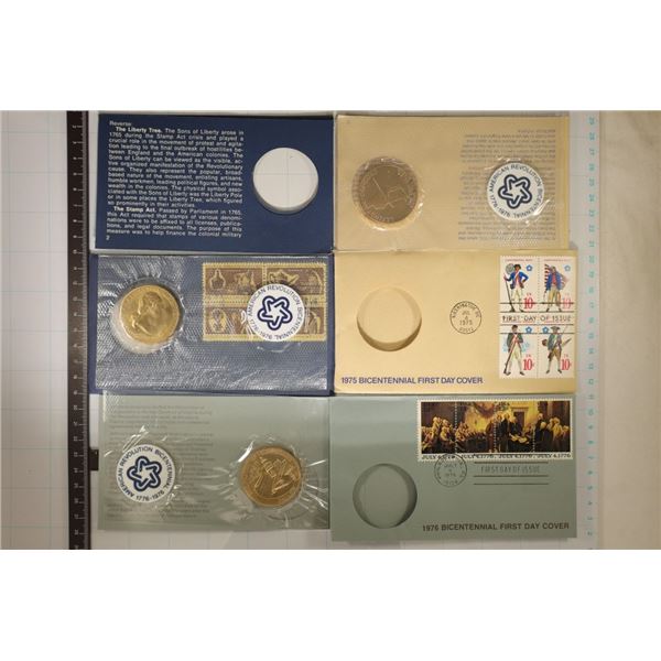 3-US BICENTENNIAL FDC MEDALS: 1972, 1975 & 1976