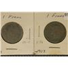 Image 1 : 2-1903 GUADELOUPE 1 FRANC COINS