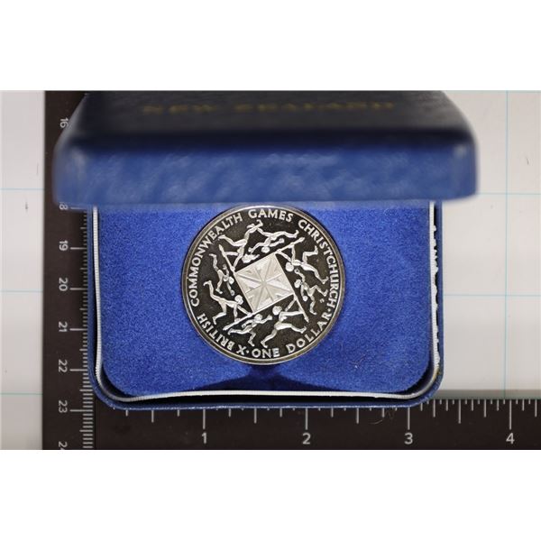 1974 NEW ZEALAND SILVER $1 PROOF COMMEMON