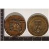 Image 1 : 2-BRONZE ISRAEL 2.25" EDGE MARKED MEDALS:1963