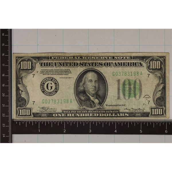 1934-A US $100 FRN GREEN SEAL