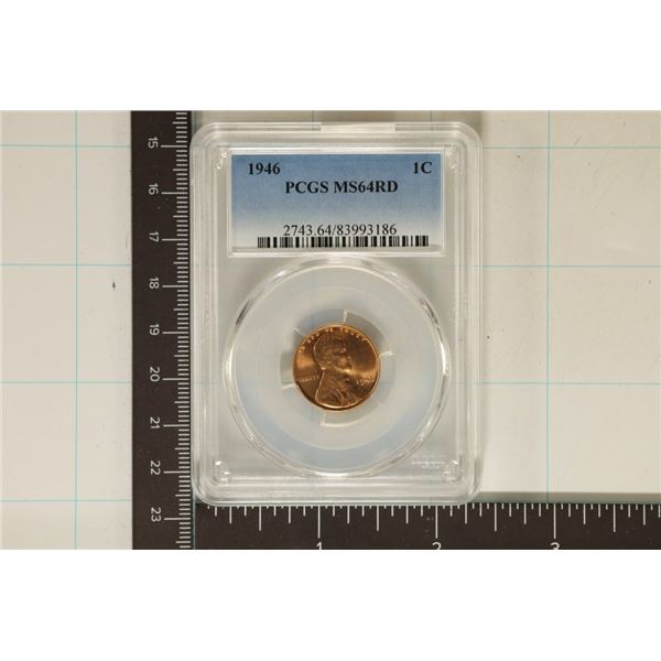 1946 LINCOLN WHEAT CENT PCGS MS64RD