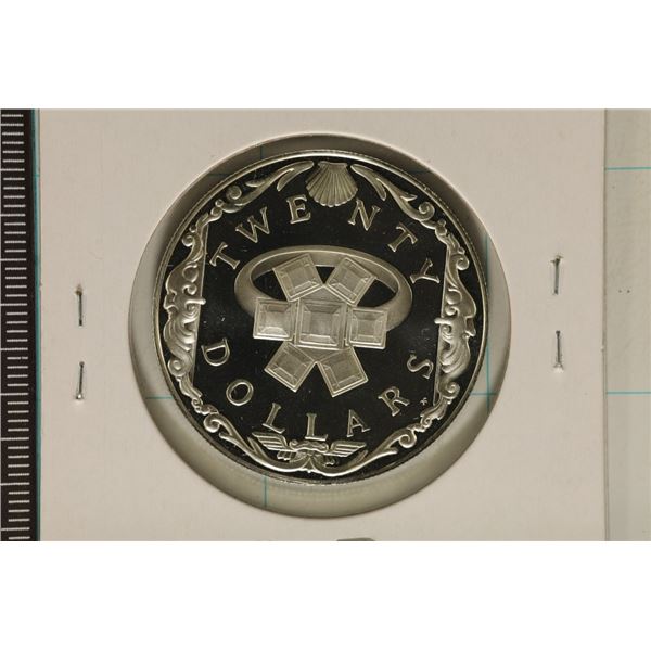 1985 BRITISH VIRGIN ISLANDS PF $20 STERLING SILVER
