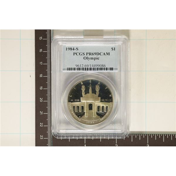 1984-S OLYMPIC US SILVER DOLLAR PCGS PR69 DCAM