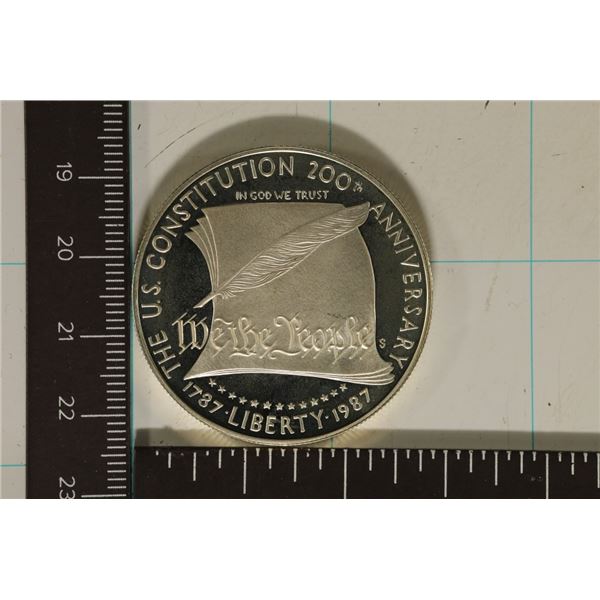 1987-S US PF SILVER DOLLAR CONSTITUTION IN HARD