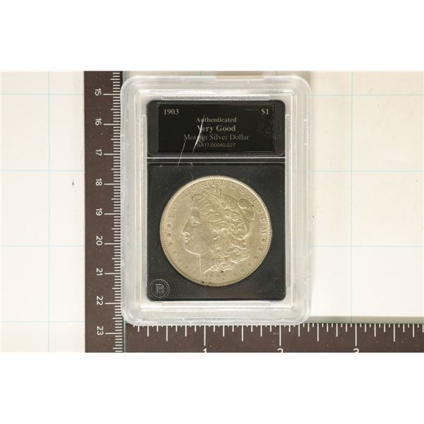 1903 MORGAN SILVER DOLLAR IN BLACK SLAB