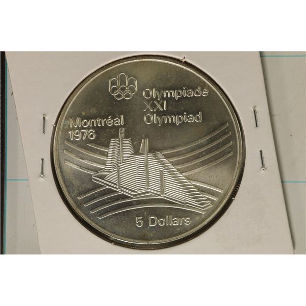 1976 CANADA SILVER UNC $5 MONTREAL OLYMPIC COIN