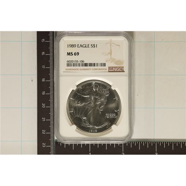 1989 AMERICAN SILVER EAGLE NGC MS69